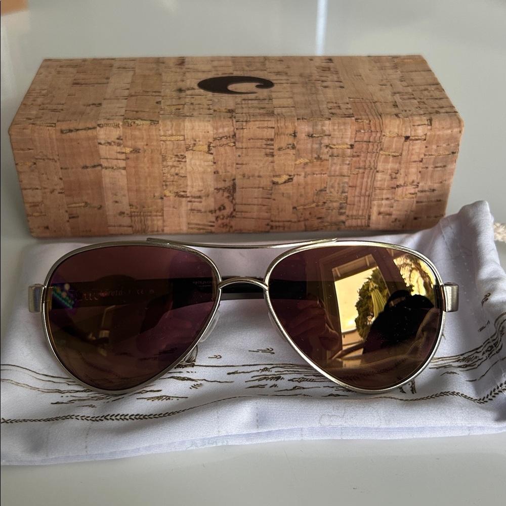 NEW Costa Del Mar Loreto Sunglasses with Brushed Gold Frame - Picture 6 of 11